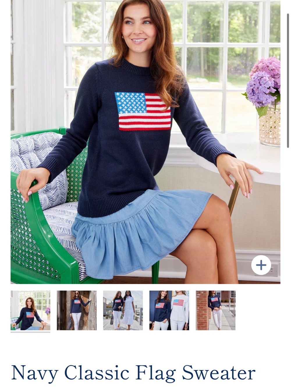 Sail to Sable Navy Flag Knit Sweater with Red, White & Blue Flag